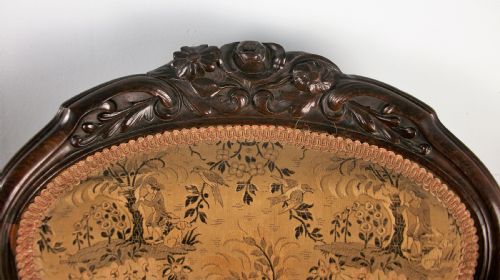 A MAGNIFICENT SET OF FOUR ROSEWOOD DINING HALL CHAIRS - ADDITIONAL PHOTO 3