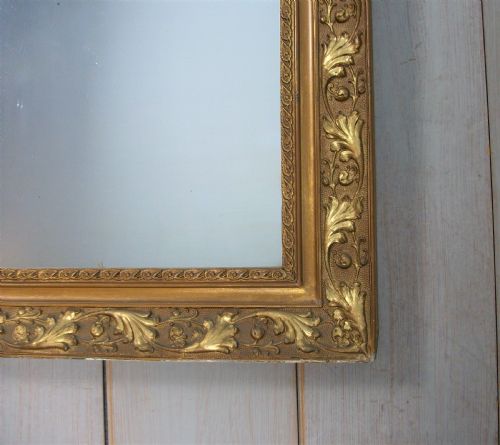 LARGE ANTIQUE FRENCH OVERMANTLE GILDED MIRROR - ADDITIONAL PHOTO 6