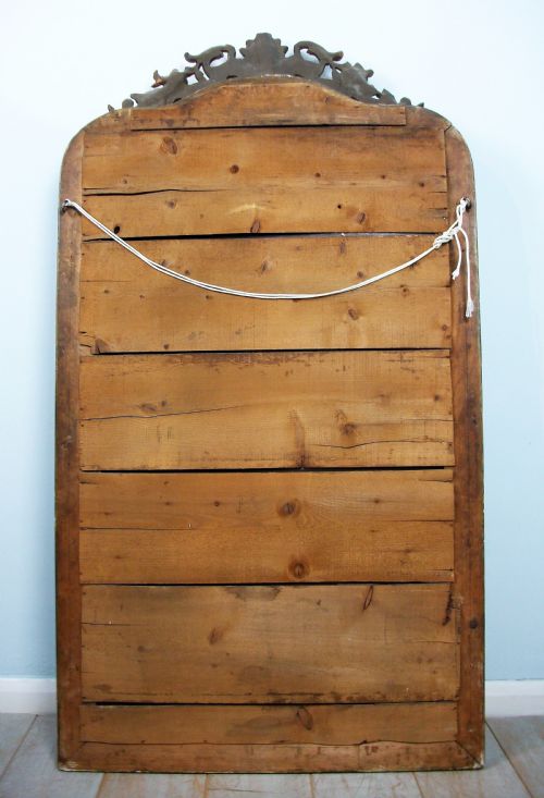 LARGE ANTIQUE FRENCH OVERMANTLE GILDED MIRROR - ADDITIONAL PHOTO 7