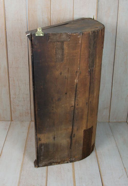 18TH C GEORGIAN OAK BARREL BACK CORNER CUPBOARD - ADDITIONAL PHOTO 7