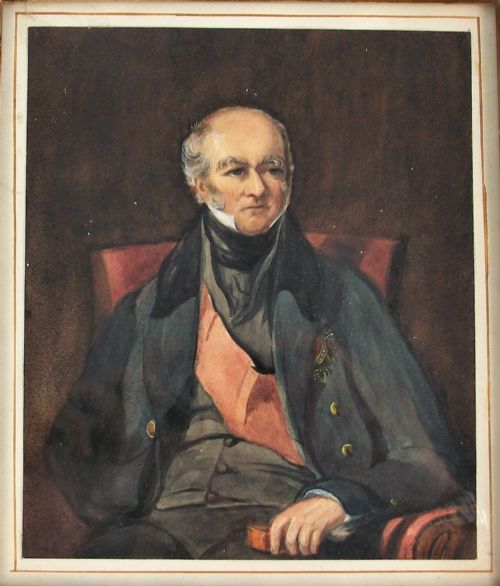 ANTIQUE WATERCOLOUR PAINTING PORTRAIT OF A GENTLEMAN MILITARY OFFICER - ADDITIONAL PHOTO 1