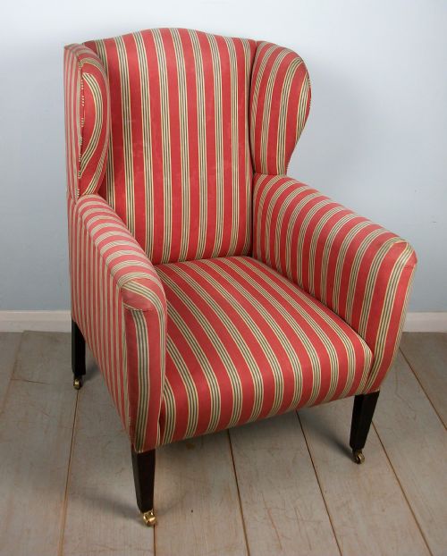a very pretty wing back bergere armchair - CATEGORY: ANTIQUE CHAIRS - DATED EDWARDIAN