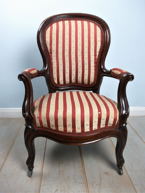 SMALL VICTORIAN MAHOGANY CHILDS BERGERE CHAIR OPEN ARMCHAIR - ADDITIONAL PHOTO 1