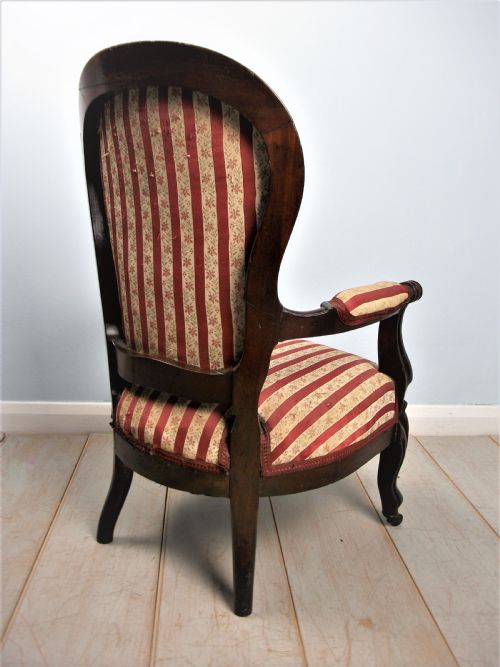 SMALL VICTORIAN MAHOGANY CHILDS BERGERE CHAIR OPEN ARMCHAIR - ADDITIONAL PHOTO 3