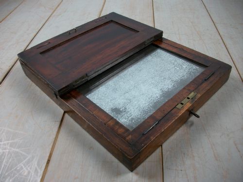 georgian mahogany campaign table box mirror - CATEGORY: ANTIQUE MIRRORS - DATED GEORGIAN