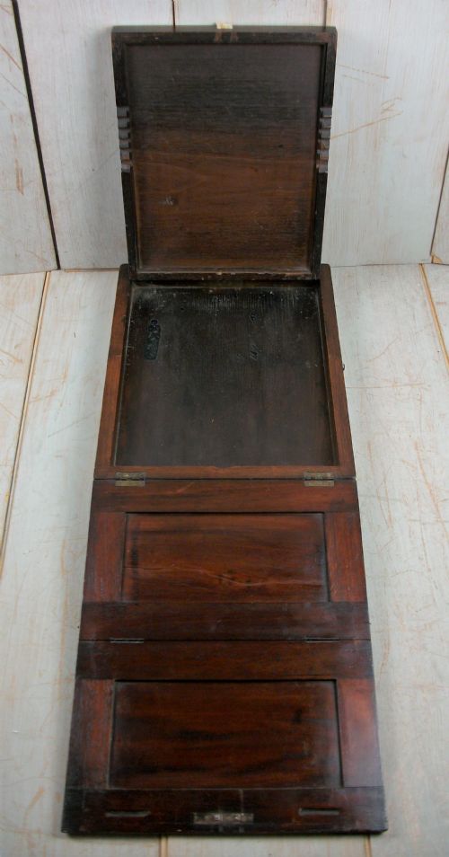 GEORGIAN MAHOGANY CAMPAIGN TABLE BOX MIRROR - ADDITIONAL PHOTO 4