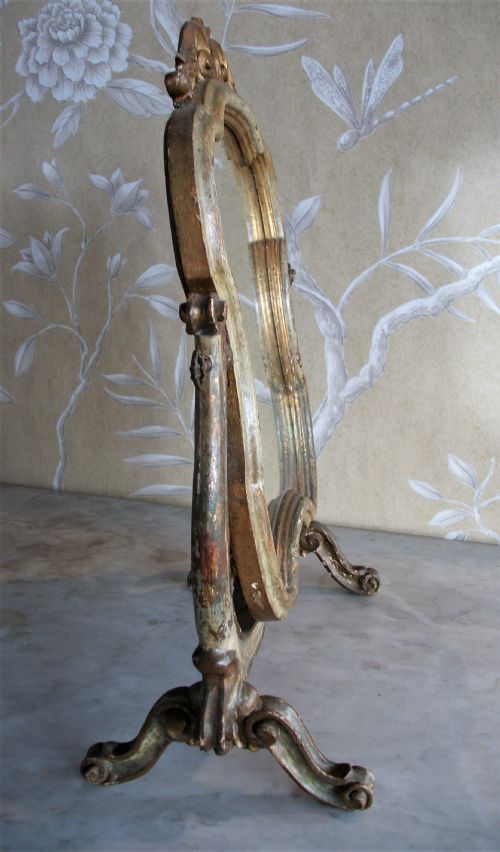 ITALIAN VENETIAN SWING PAINTED LADY'S DRESSING TOILET MIRROR - ADDITIONAL PHOTO 7