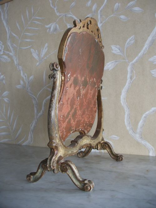 ITALIAN VENETIAN SWING PAINTED LADY'S DRESSING TOILET MIRROR - ADDITIONAL PHOTO 1