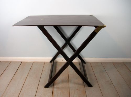A LATE GEORGIAN MAHOGANY FOLDING CAMPAIGN TABLE - ADDITIONAL PHOTO 7