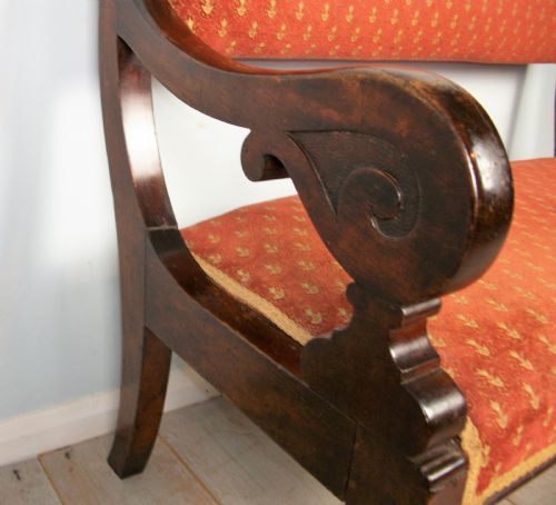 VICTORIAN WALNUT WINDOW SEAT HALL BENCH - ADDITIONAL PHOTO 5
