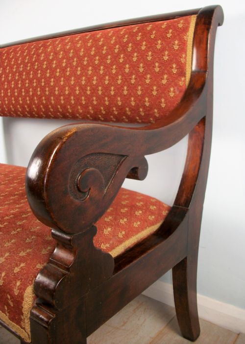 VICTORIAN WALNUT WINDOW SEAT HALL BENCH - ADDITIONAL PHOTO 7