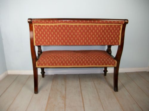 VICTORIAN WALNUT WINDOW SEAT HALL BENCH - ADDITIONAL PHOTO 8