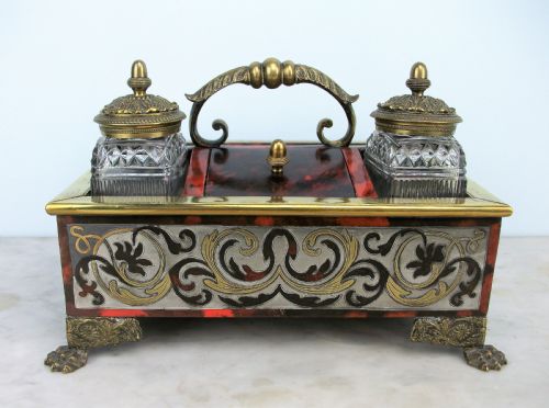A LATE GEORGIAN EARLY REGENCY INKSTAND OF THE HIGHEST QUALITY - ADDITIONAL PHOTO 1
