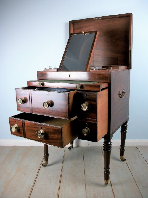 A LATE GEORGIAN OFFICER'S MILITARY CAMPAIGN DRESSING CHEST WRITING SLOPE - ADDITIONAL PHOTO 22