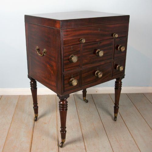 a late georgian officer's military campaign dressing chest writing slope - CATEGORY: ANTIQUE DRESSING TABLES - DATED 1800