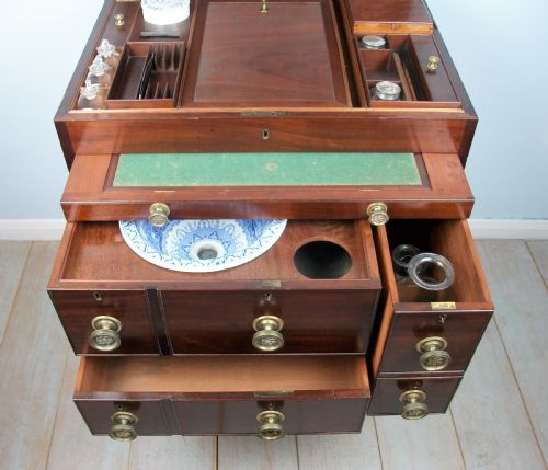 A LATE GEORGIAN OFFICER'S MILITARY CAMPAIGN DRESSING CHEST WRITING SLOPE - ADDITIONAL PHOTO 9