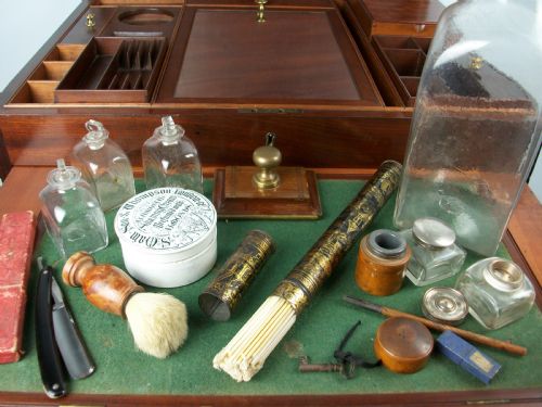 A LATE GEORGIAN OFFICER'S MILITARY CAMPAIGN DRESSING CHEST WRITING SLOPE - ADDITIONAL PHOTO 12