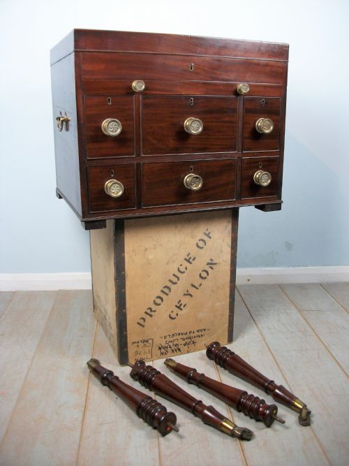 A LATE GEORGIAN OFFICER'S MILITARY CAMPAIGN DRESSING CHEST WRITING SLOPE - ADDITIONAL PHOTO 14