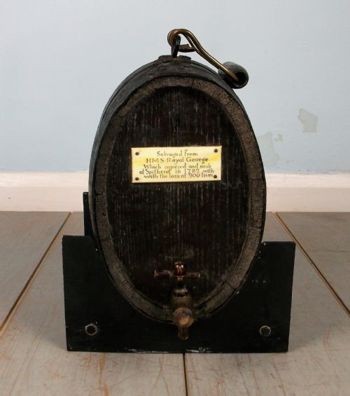 18TH CENTURY OAK SHIPS SPIRIT BARREL FROM HMS ROYAL GEORGE - ADDITIONAL PHOTO 7