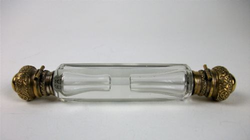 antique silver gilt double ended scent bottle - CATEGORY: ANTIQUE SILVER - DATED 19TH CENTURY