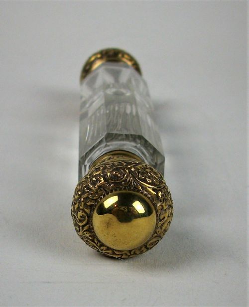 ANTIQUE SILVER GILT DOUBLE ENDED SCENT BOTTLE - ADDITIONAL PHOTO 1