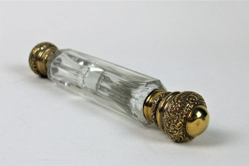 ANTIQUE SILVER GILT DOUBLE ENDED SCENT BOTTLE - ADDITIONAL PHOTO 2