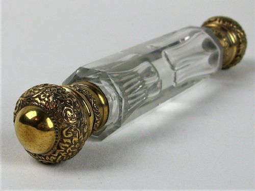 ANTIQUE SILVER GILT DOUBLE ENDED SCENT BOTTLE - ADDITIONAL PHOTO 4