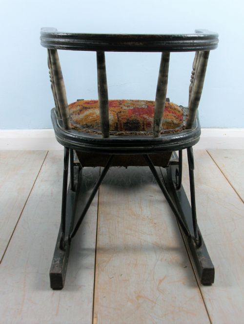 LATE VICTORIAN CHILD'S SLEIGH CHAIR - ADDITIONAL PHOTO 4
