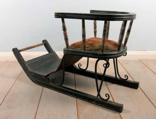 LATE VICTORIAN CHILD'S SLEIGH CHAIR - ADDITIONAL PHOTO 5