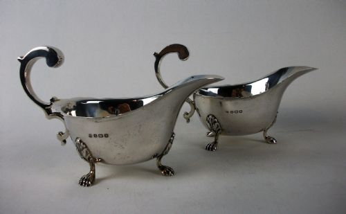 PAIR OF SILVER SAUCE BOATS BIRMINGHAM 1937 - ADDITIONAL PHOTO 7