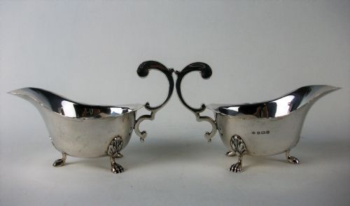 PAIR OF SILVER SAUCE BOATS BIRMINGHAM 1937 - ADDITIONAL PHOTO 8