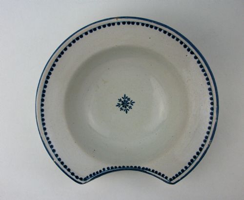 an 18th century delft blue and white barbers bowl - CATEGORY: ANTIQUE CERAMICS - DATED 18TH CENTURY