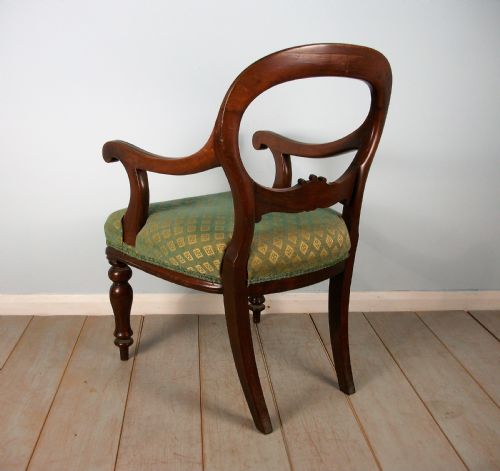 19TH CENTURY MAHOGANY BALLOON BACK DESK CHAIR - ADDITIONAL PHOTO 5