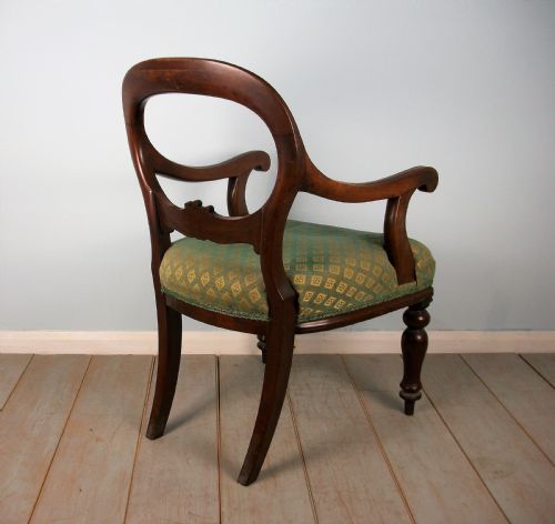 19TH CENTURY MAHOGANY BALLOON BACK DESK CHAIR - ADDITIONAL PHOTO 7