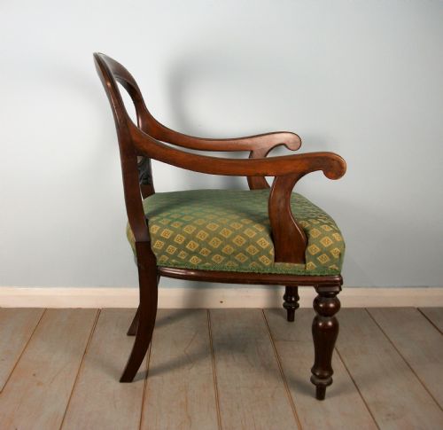 19TH CENTURY MAHOGANY BALLOON BACK DESK CHAIR - ADDITIONAL PHOTO 8