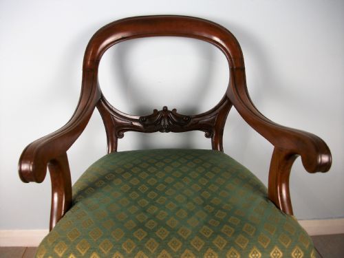 19TH CENTURY MAHOGANY BALLOON BACK DESK CHAIR - ADDITIONAL PHOTO 9