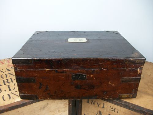 19TH CENTURY BRASS BOUND MILITARY CAMPAIGN DOCUMENT BOX FROM THE BOER WAR ERA CIRCA 1900 - ADDITIONAL PHOTO 5