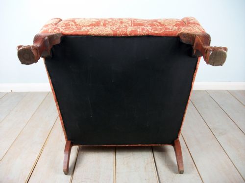 ENGLISH MAHOGANY WING BACK ARMCHAIR - ADDITIONAL PHOTO 9