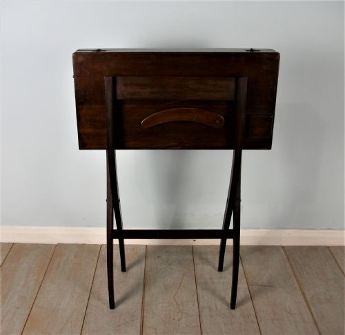 MAHOGANY MILITARY CAMPAIGN FOLDING DESK AND GAMES TABLE - ADDITIONAL PHOTO 13