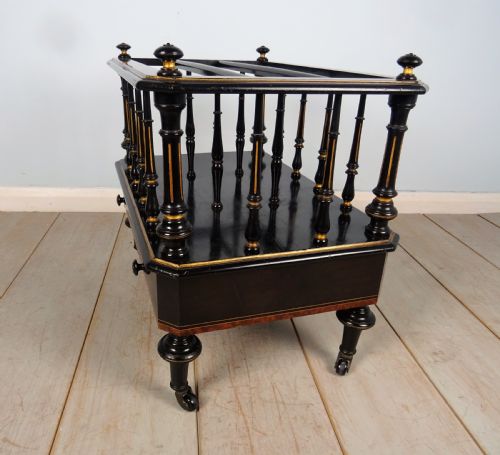 A VICTORIAN AMBOYNA INLAID CANTERBURY - ADDITIONAL PHOTO 4