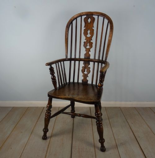 ASH ELM WINDSOR KITCHEN HIGH BACK ARMCHAIR - ADDITIONAL PHOTO 3