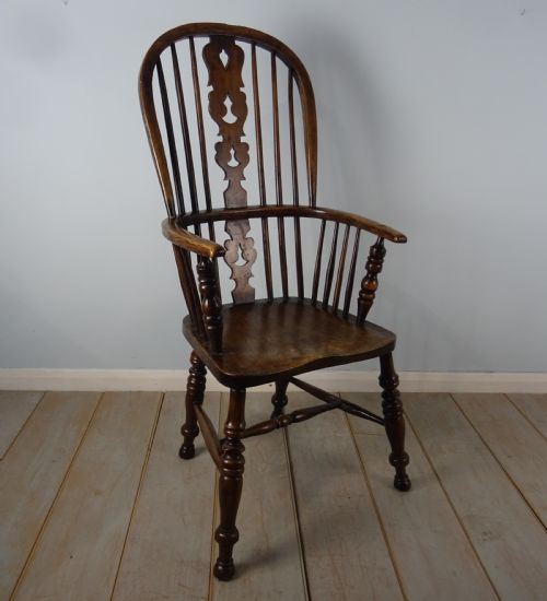 ASH ELM WINDSOR KITCHEN HIGH BACK ARMCHAIR - ADDITIONAL PHOTO 5