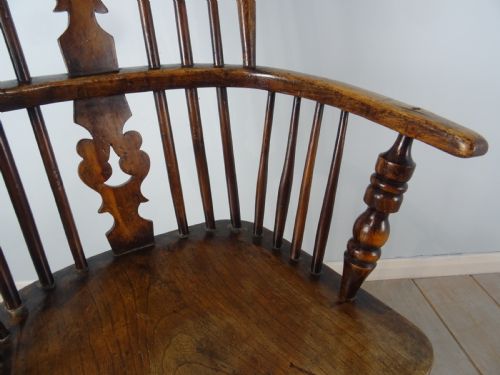 ASH ELM WINDSOR KITCHEN HIGH BACK ARMCHAIR - ADDITIONAL PHOTO 6