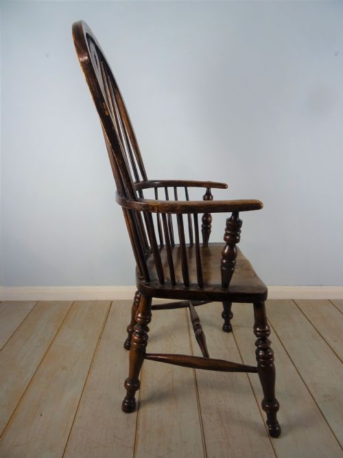 ASH ELM WINDSOR KITCHEN HIGH BACK ARMCHAIR - ADDITIONAL PHOTO 9