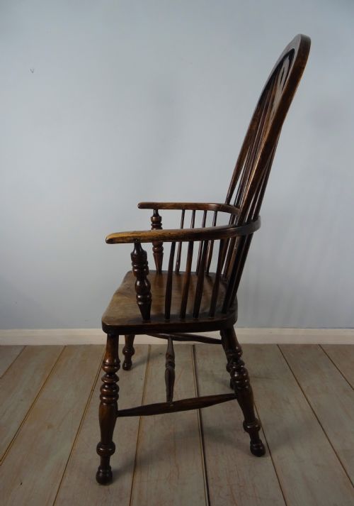 ASH ELM WINDSOR KITCHEN HIGH BACK ARMCHAIR - ADDITIONAL PHOTO 10