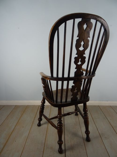 ASH ELM WINDSOR KITCHEN HIGH BACK ARMCHAIR - ADDITIONAL PHOTO 11