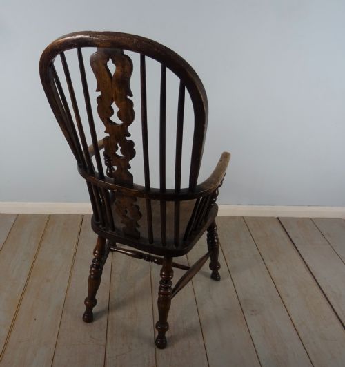 ASH ELM WINDSOR KITCHEN HIGH BACK ARMCHAIR - ADDITIONAL PHOTO 13