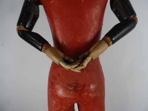 RARE LIFE SIZE ANTIQUE SHOP DISPLAY PAINTED PAPIER MACHE MANNEQUIN - ADDITIONAL PHOTO 15