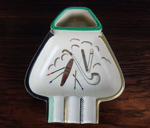 pair of art deco italian ceramic ashtrays - CATEGORY: ANTIQUE CERAMICS - DATED 1940