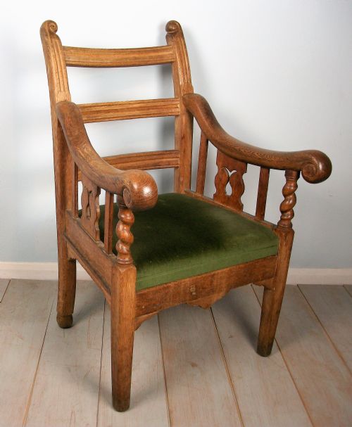 OAK IRISH OPEN ARMCHAIR COUNTRY CHAIR - ADDITIONAL PHOTO 2